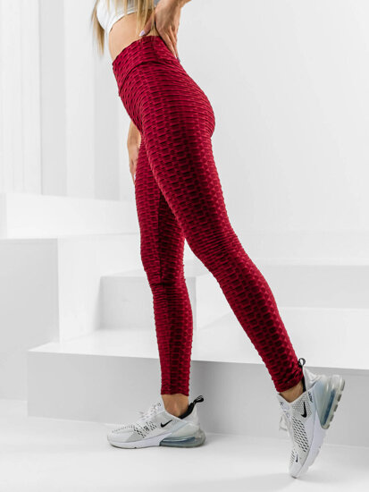 Leggings de rayas para mujer burdeos Bolf HL157