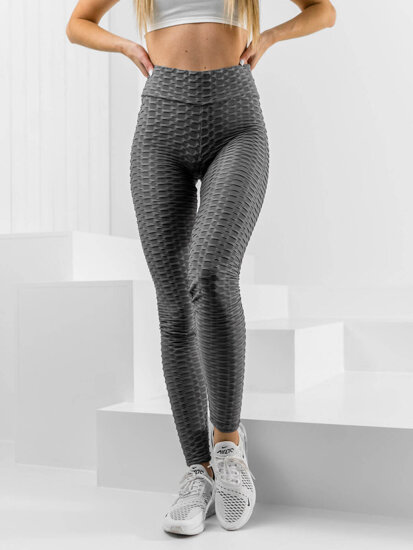 Leggings de rayas para mujer grafito Bolf HL157