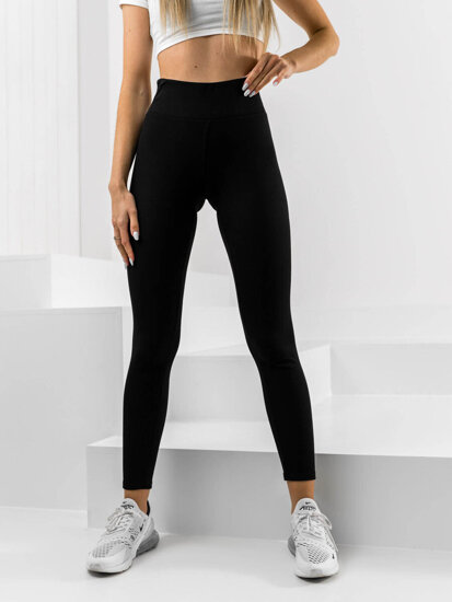 Leggings de rayas para mujer negro Bolf 10328