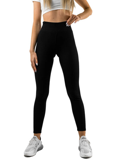 Leggings de rayas para mujer negro Bolf 10328