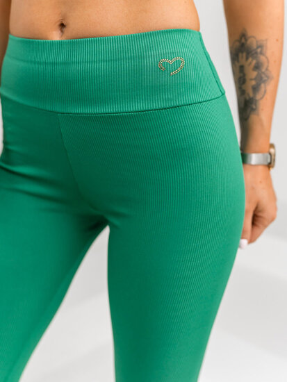 Leggings de rayas para mujer verde Bolf W7903