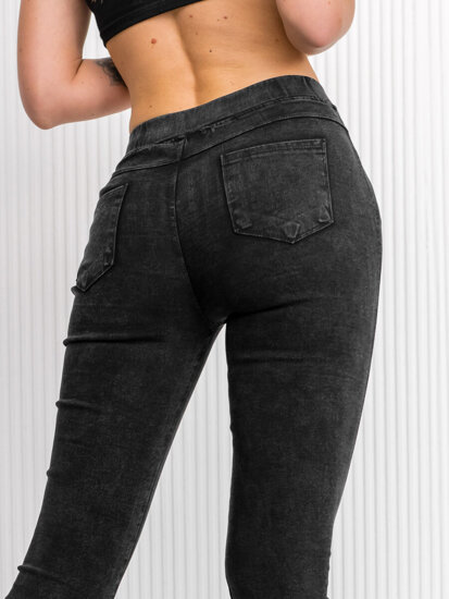 Leggings de vaquero para mujer negro Bolf W7059