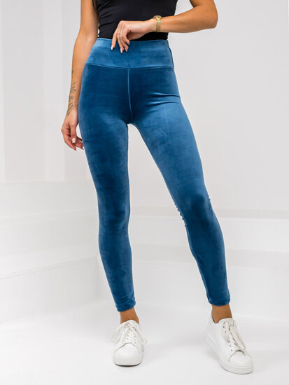 Leggings de velour para mujer azul Bolf W5232