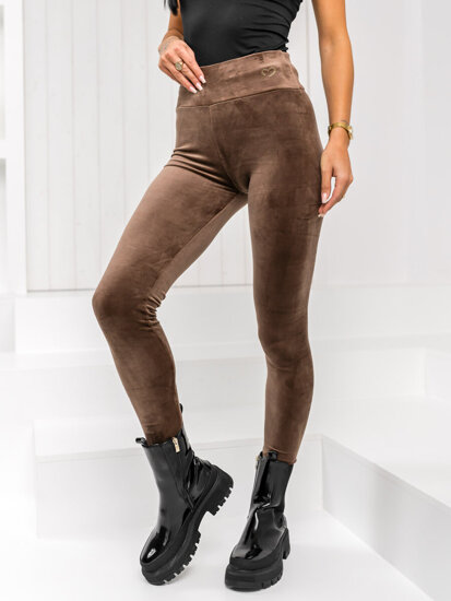 Leggings de velour para mujer chocolate Bolf W5231