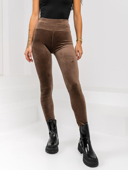 Leggings de velour para mujer chocolate Bolf W5232