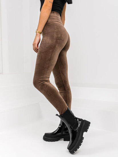 Leggings de velour para mujer chocolate Bolf W5232