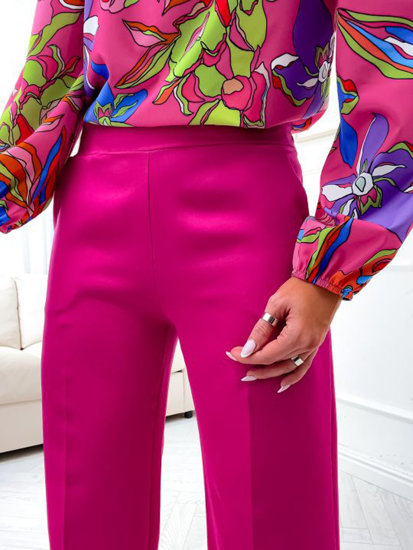 Pantalón campana de tela para mujer fucsia Bolf 8158