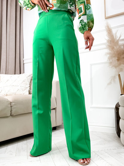 Pantalón campana de tela para mujer verde Bolf 8158