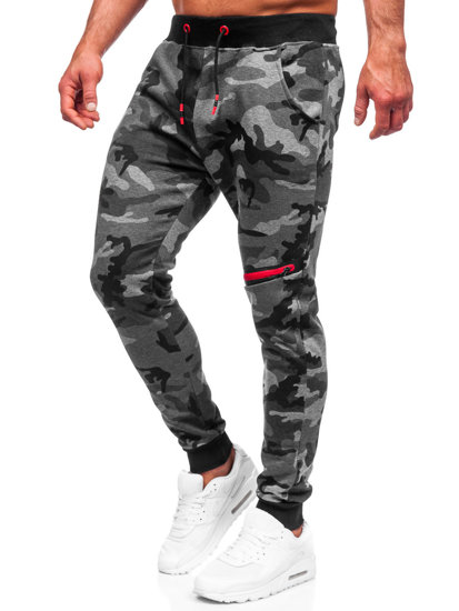 Pantalón camuflaje de chándal para hombre grafito Bolf KK04