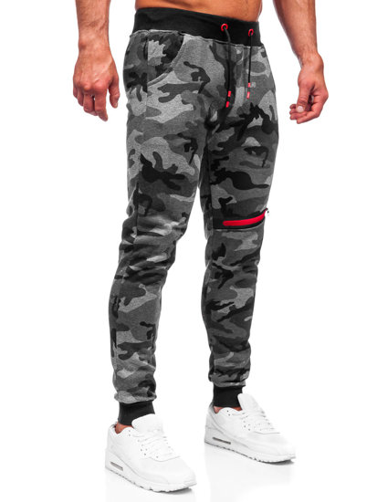 Pantalón camuflaje de chándal para hombre grafito Bolf KK04