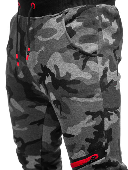 Pantalón camuflaje de chándal para hombre grafito Bolf KK04