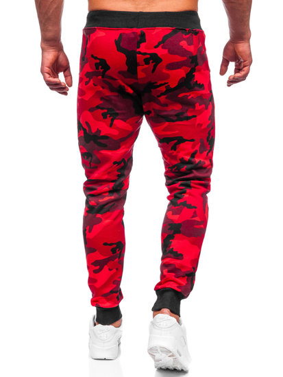Pantalón camuflaje de chándal para hombre rojo Bolf KK04