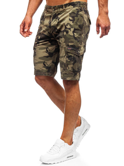 Pantalón cargo cargo para hombre caqui con estampado de camuflaje Bolf 6713