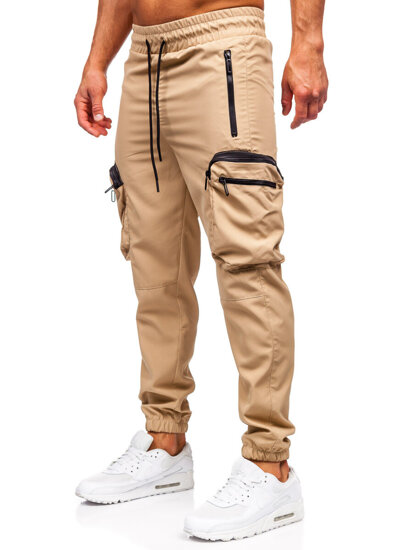 Pantalón cargo de chándal jogger para hombre beige Bolf HSS296