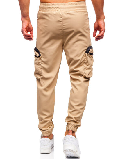 Pantalón cargo de chándal jogger para hombre beige Bolf HSS296