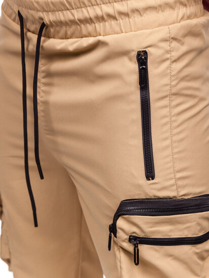 Pantalón cargo de chándal jogger para hombre beige Bolf HSS296