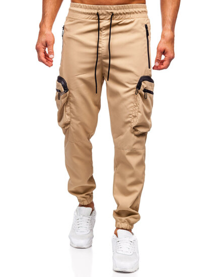 Pantalón cargo de chándal jogger para hombre beige Bolf HSS296