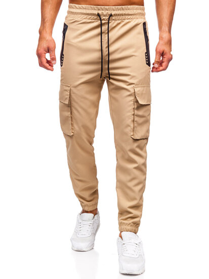 Pantalón cargo de chándal jogger para hombre beige Bolf HSS297