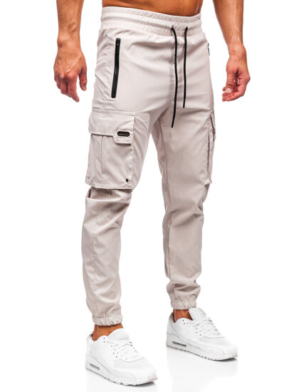 Pantalón cargo de chándal jogger para hombre beige Bolf HSS298