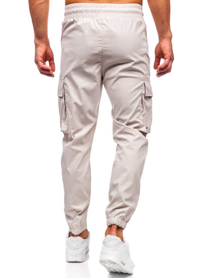 Pantalón cargo de chándal jogger para hombre beige Bolf HSS298