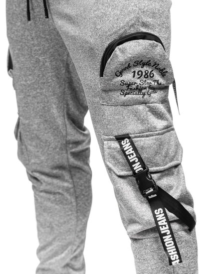 Pantalón cargo de chándal jogger para hombre gris Bolf HS7172