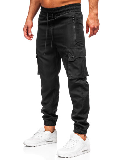 Pantalón cargo de chándal jogger para hombre negro Bolf HSS298