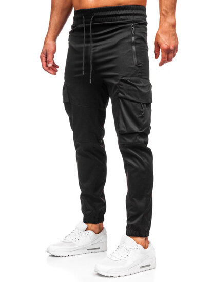 Pantalón cargo de chándal jogger para hombre negro Bolf HSS299