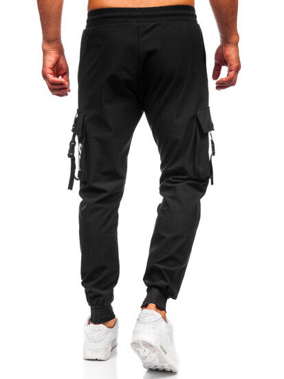 Pantalón cargo de chándal jogger para hombre negro Bolf K11