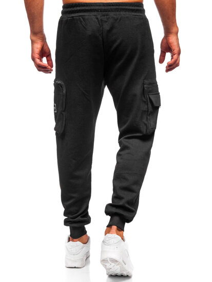 Pantalón cargo de chándal jogger para hombre negro Bolf K18