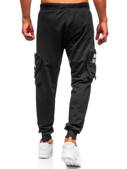 Pantalón cargo de chándal jogger para hombre negro Bolf K20