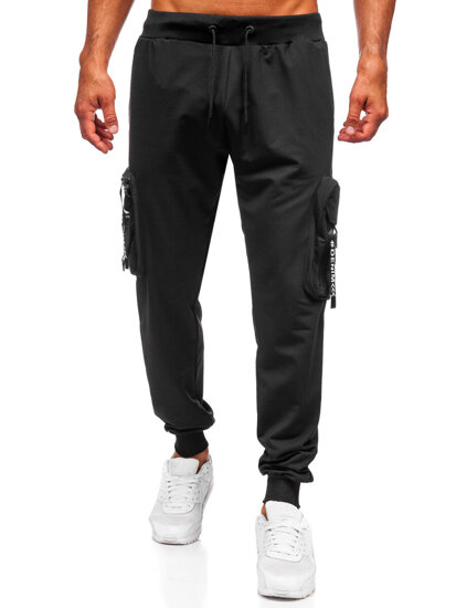 Pantalón cargo de chándal jogger para hombre negro Bolf K20