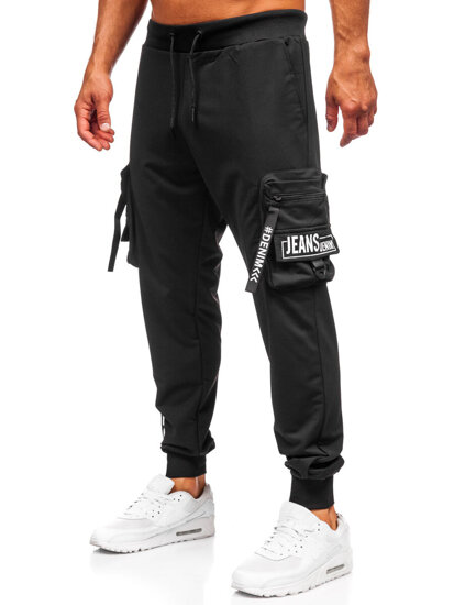 Pantalón cargo de chándal jogger para hombre negro Bolf K21