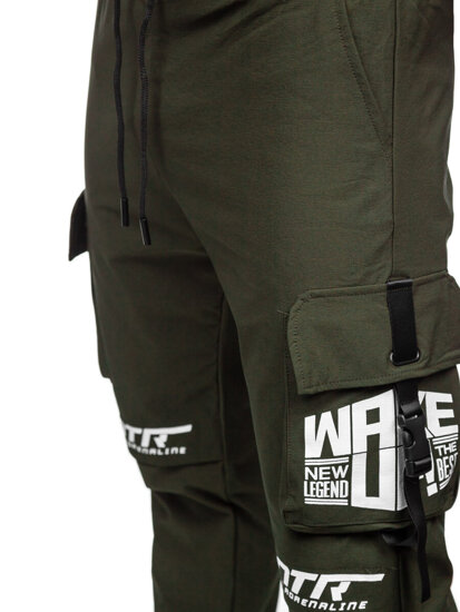 Pantalón cargo de chándal jogger para hombre verde Bolf K11