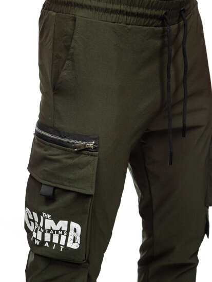 Pantalón cargo de chándal jogger para hombre verde Bolf K12