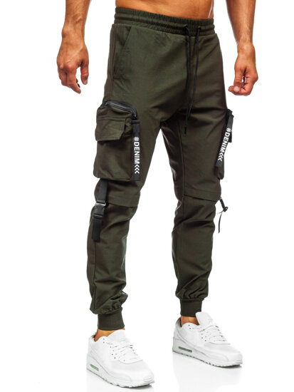 Pantalón cargo de chándal jogger para hombre verde Bolf K13