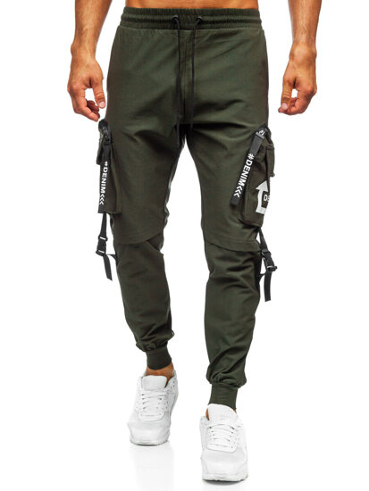 Pantalón cargo de chándal jogger para hombre verde Bolf K13