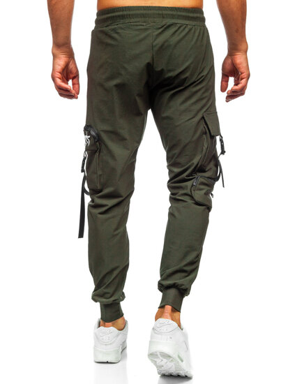 Pantalón cargo de chándal jogger para hombre verde Bolf K15