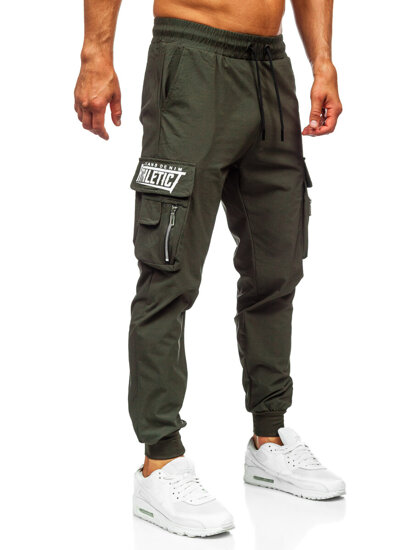 Pantalón cargo de chándal jogger para hombre verde Bolf K16