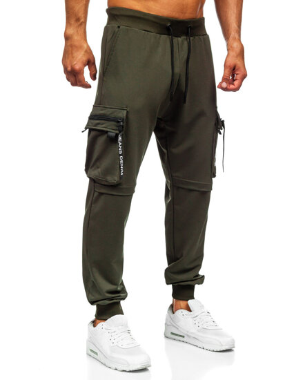 Pantalón cargo de chándal jogger para hombre verde Bolf K19