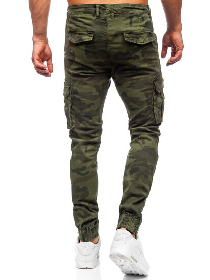 Pantalón cargo de tela jogger camuflaje para hombre caqui Bolf 2232