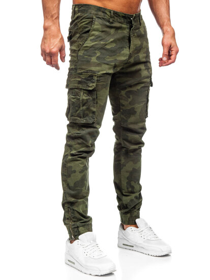 Pantalón cargo de tela jogger camuflaje para hombre caqui Bolf 2232