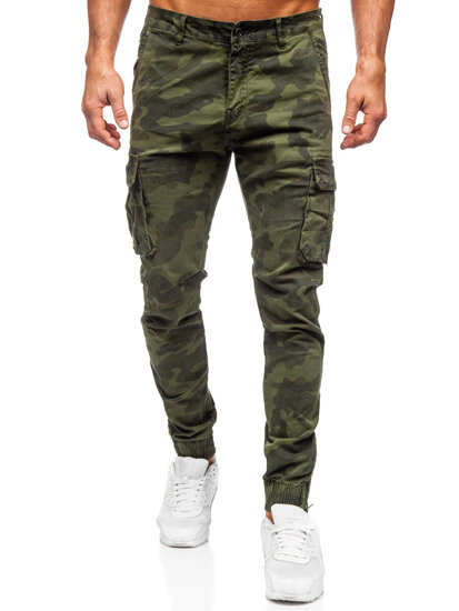 Pantalón cargo de tela jogger camuflaje para hombre caqui Bolf 2232