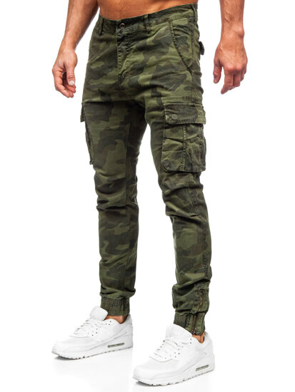 Pantalón cargo de tela jogger camuflaje para hombre caqui Bolf 2232