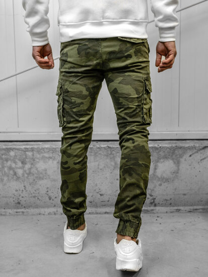 Pantalón cargo de tela jogger camuflaje para hombre caqui Bolf 2232A