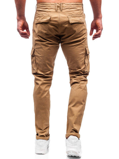 Pantalón cargo de tela para hombre camel Bolf J700