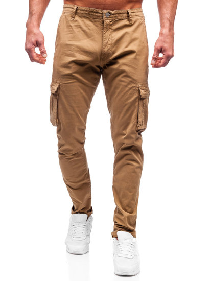 Pantalón cargo de tela para hombre camel Bolf J700