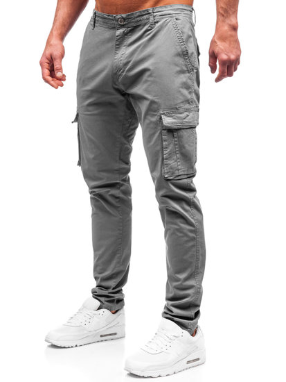 Pantalón cargo de tela para hombre gris Bolf J700