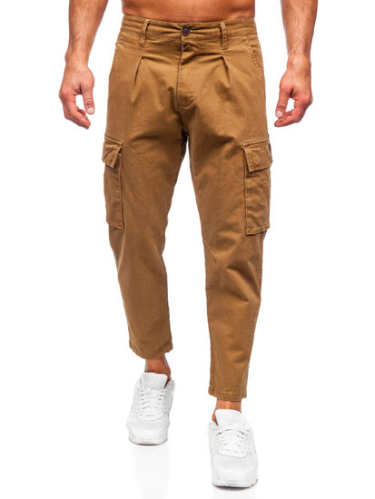 Pantalón cargo de tela para hombre marrón Bolf 77323