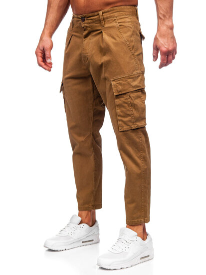 Pantalón cargo de tela para hombre marrón Bolf 77323