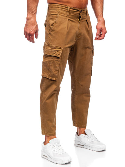 Pantalón cargo de tela para hombre marrón Bolf 77323